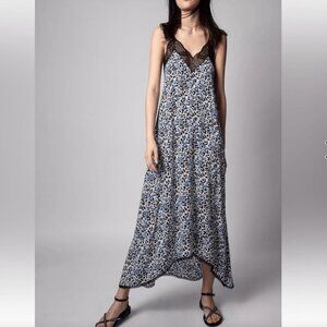 Zadig & Voltaire Risty maxi dress in blue floral and black lace